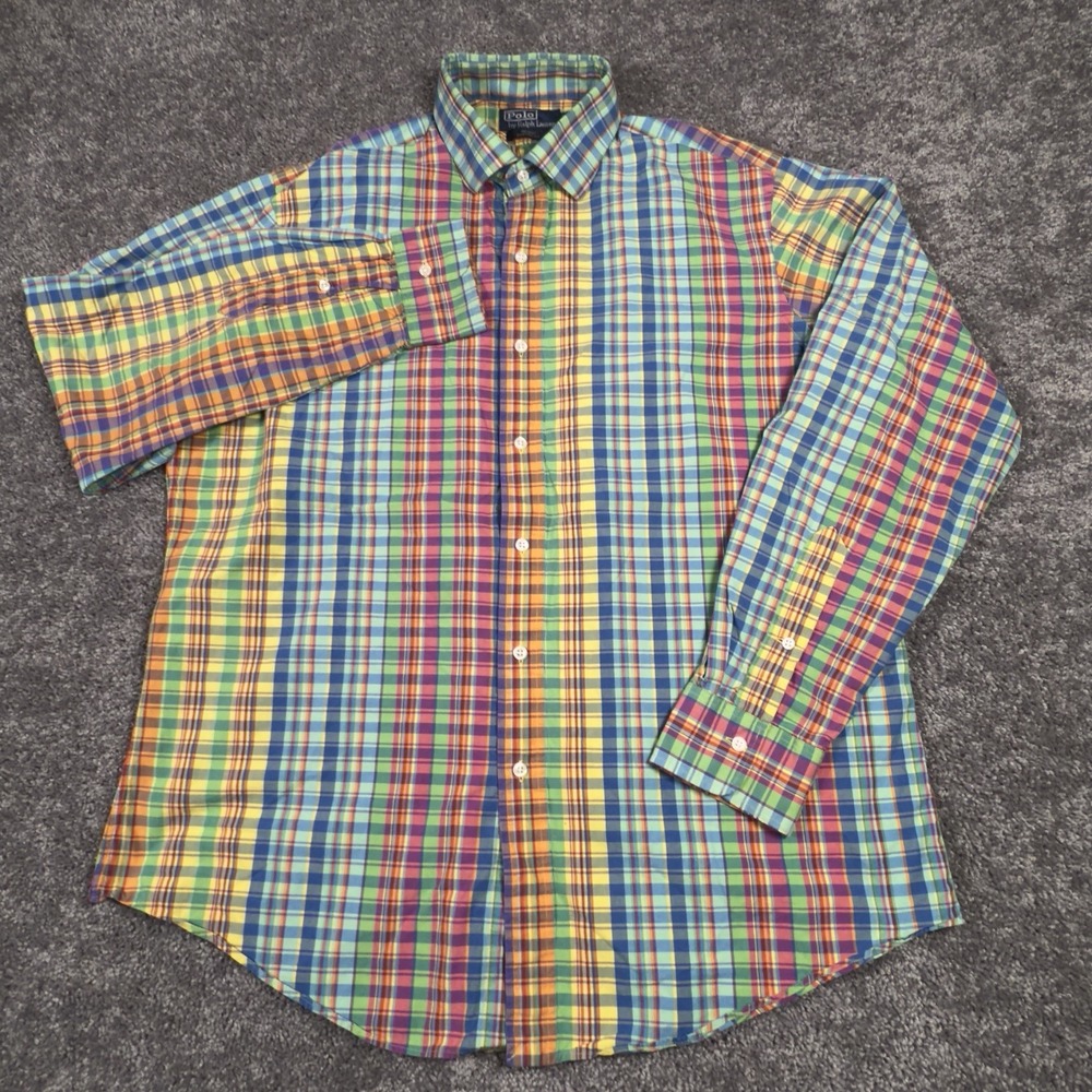 Polo Ralph Lauren Shirt Mens XL Multi Color L/S Button Down Up Oxford Regent - Picture 2 of 7